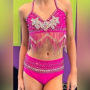Girls custom dance costume. Street size 8-10